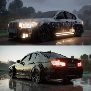 minecraft style bmw car