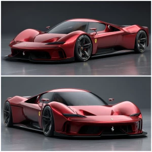 Design a futuristic envisioning of the Ferrari F50 GT-R for the...