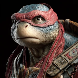 Ninja turtle, Leonardo, 8K 3D hyper-realistic hyper-detailed mic...