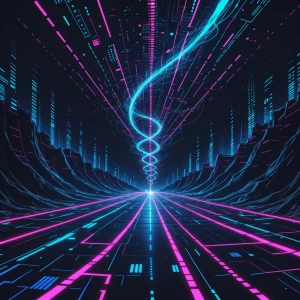 In the depths of a digital abyss, a pulsating encryption algorit...