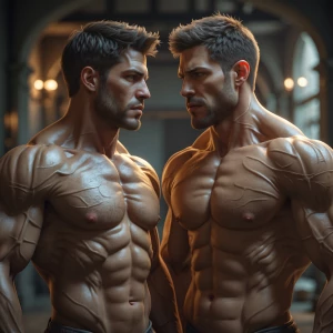 Kenneth and Ethan male mid 30’s fit hairy muscular, bulging ese...