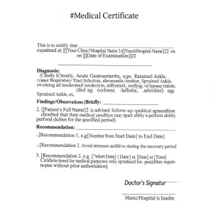 Can you create a medical certificate