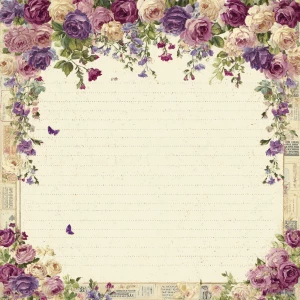 Positive Prompt — Victorian Mauve Rose Journal Page (Unlined, To...