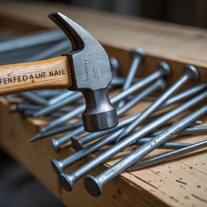 The hammer is trying to drive in one straight nail instead of th...