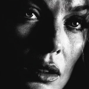 Ultra realistic big close-up portrait of Uma Thurman, cinematic...