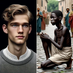 in the year 70 the Prince Boy is Walking through the streets of...