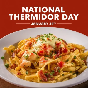 Banner states, 
“National Lobster
Thermidor Day
January 24”;
Rea...