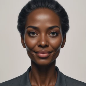 Generate a face portrait of a black woman in her 60's. She has a...