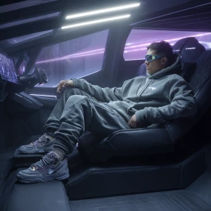Prompt: Veedu, The Agile Star – Reclined Interface in Lamborghin...