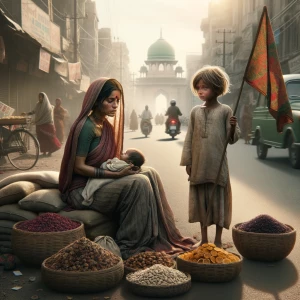 A highly realistic 8K cinematic photograph showing a young sad I...