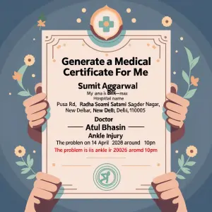 Generate a medical certificate for me my name is Sumit Aggarwal...