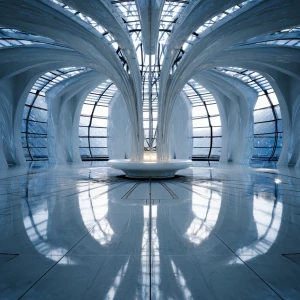 neo futuristic interior based on elemental concept or idea of ce...