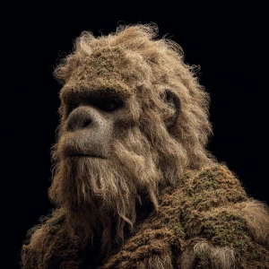 Generate an image of a humanoid creature resembling a sasquatch...