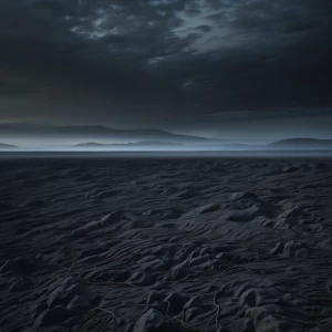 a baren land looking dark .photo realistic