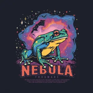 exquisite high fashion design of Nebula-frog surrounded by a vib...