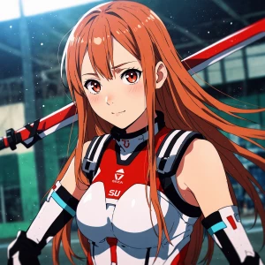Asuna yuuki aus SAO mit sportlich, weiblicher Figur, Full Portra...