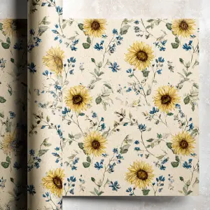 flat 2D background paper design, vintage floral farmhouse patter...