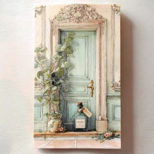 Print-ready junk journal page, A4 portrait, 300 DPI. Watercolor-...