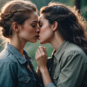 Girls kissing