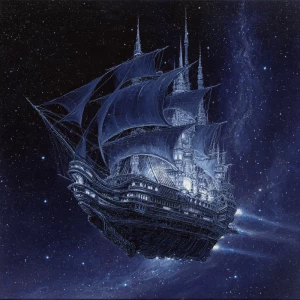 A zealously majestic novel galaxy galleon, brimming with cosmic...