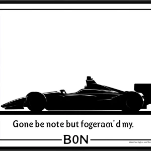 Design a 6x12-inch license plate featuring a sleek silhouette of...