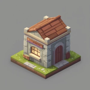 Isometric 2.5D mobile strategy building, Kingshot-like style, Ac...