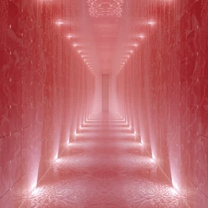 Shower 3 – Crystal Jet Gallery: A sleek, luminous corridor of wa...