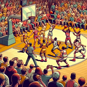 Ein spannendes basketball spiel so 30 sekundnen lang