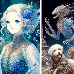 Dog transforming into a Xenomorph hybrid, H.R. Giger biomechanic...