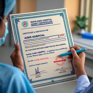 give me a certificate for my mother is admit for aims hospital s...