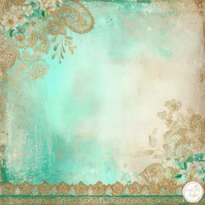 Airy Indian sari inspired mixed-media scrapbook paper, soft ivor...