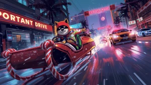 GTA Vice City loading screen artwork: Dramatic vignette of a Shi...