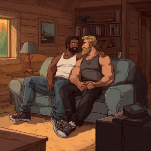 John and Bobby both men are bodybuilders both men have beards Jo...