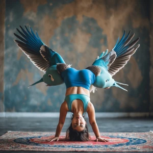 Acro yoga Front bird with girl as a base