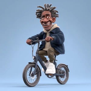 Create a caricature animated character of a 70-year-old Black ma...