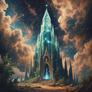 A mysterious arcane gothic space oasis, a hidden gem among the s...