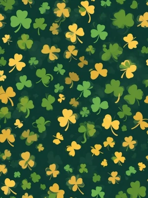 irish shamrocks in green and gold to have as background