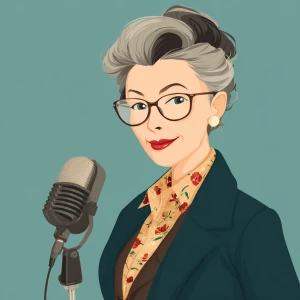 Generate an image of a sophisticated, mature British lady exudin...