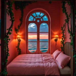 Guest Bedroom 1 — Sunset Arches
A cozy room with tall arched win...