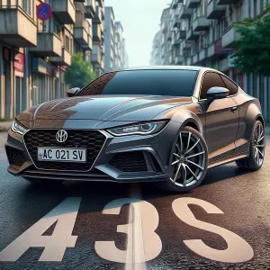 Make an albanian car plate with numbers AC 021 SV in a cls 2012...