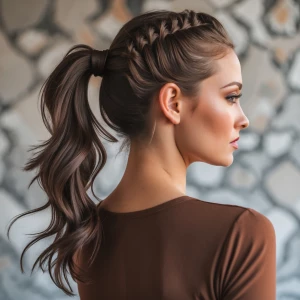 A woman with ponytail hairstyle