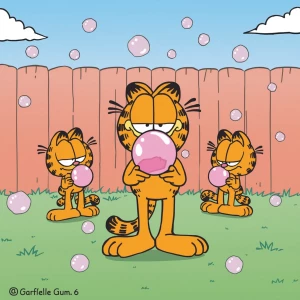 National Bubble Gum Day
February 6
(comic strip style; Garfield...