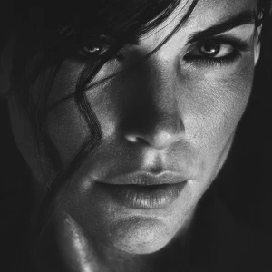 Ultra realistic big close-up portrait of Sandra Bullock, cinemat...