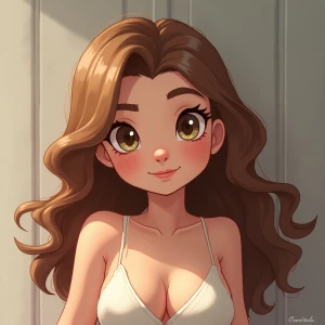 Красивая девушка восточной внешности с длинными коричневыми воло...