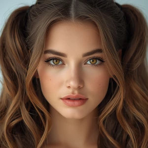 She is a beautiful young woman with a very beautiful face. She h...