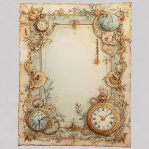 Print-ready junk journal page, A4 portrait full-bleed, 300 DPI....