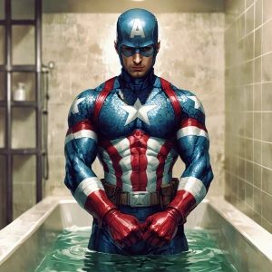 Captain America se la Saco y estabe corriendose cuando tony entr...