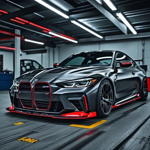 I want bmw m4 g82 full carbon fiber pure black red light