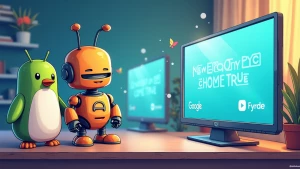 Create a 16:9 aspect ratio cartoon-style image in high definitio...