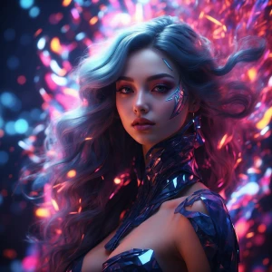 In a mind-bending virtual realm, a luminescent enigma known as A...